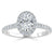 Oval Cut Lab Diamond Halo Engagement Ring, Tiffany Style
