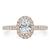 Oval Cut Lab Diamond Halo Engagement Ring, Tiffany Style