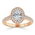 Oval Cut Lab Diamond Halo Engagement Ring, Tiffany Style