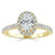 Oval Cut Lab Diamond Halo Engagement Ring, Tiffany Style
