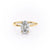 Oval Cut Lab Diamond Ring, Hidden Halo Design