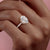 Oval Cut Lab Diamond Shoulder Set Ring With Block Halo