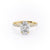 Oval Cut Lab Diamond Shoulder Set Ring With Block Halo
