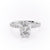 Oval Cut Lab Diamond Shoulder Set Ring With Block Halo