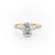 Oval Cut Lab Diamond Shoulder Set Ring With Hidden Halo
