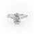Oval Cut Lab Diamond Shoulder Set Ring With Hidden Halo