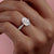 Oval Cut Lab Diamond Stone Set Shoulders With Milgrain Edge