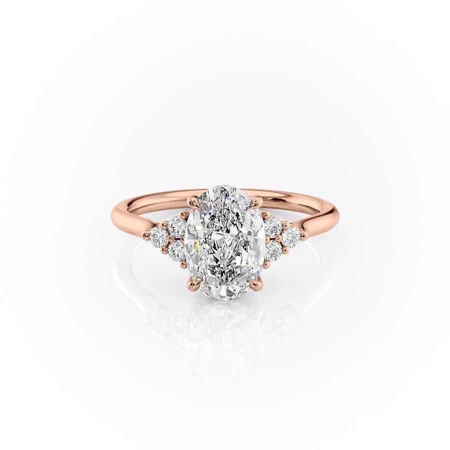 Oval Cut Lab Diamond With Side Stones