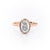 Oval Cut Rubover Lab Diamond With Hidden Halo