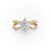 Pear Cut Lab Diamond Criss-Cross Design