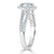 Pear Cut Lab Diamond Engagement Ring, Classic Halo with Split Shank