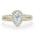 Pear Cut Lab Diamond Engagement Ring, Classic Halo with Split Shank