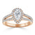 Pear Cut Lab Diamond Engagement Ring, Classic Halo with Split Shank