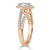 Pear Cut Lab Diamond Engagement Ring, Classic Halo with Split Shank