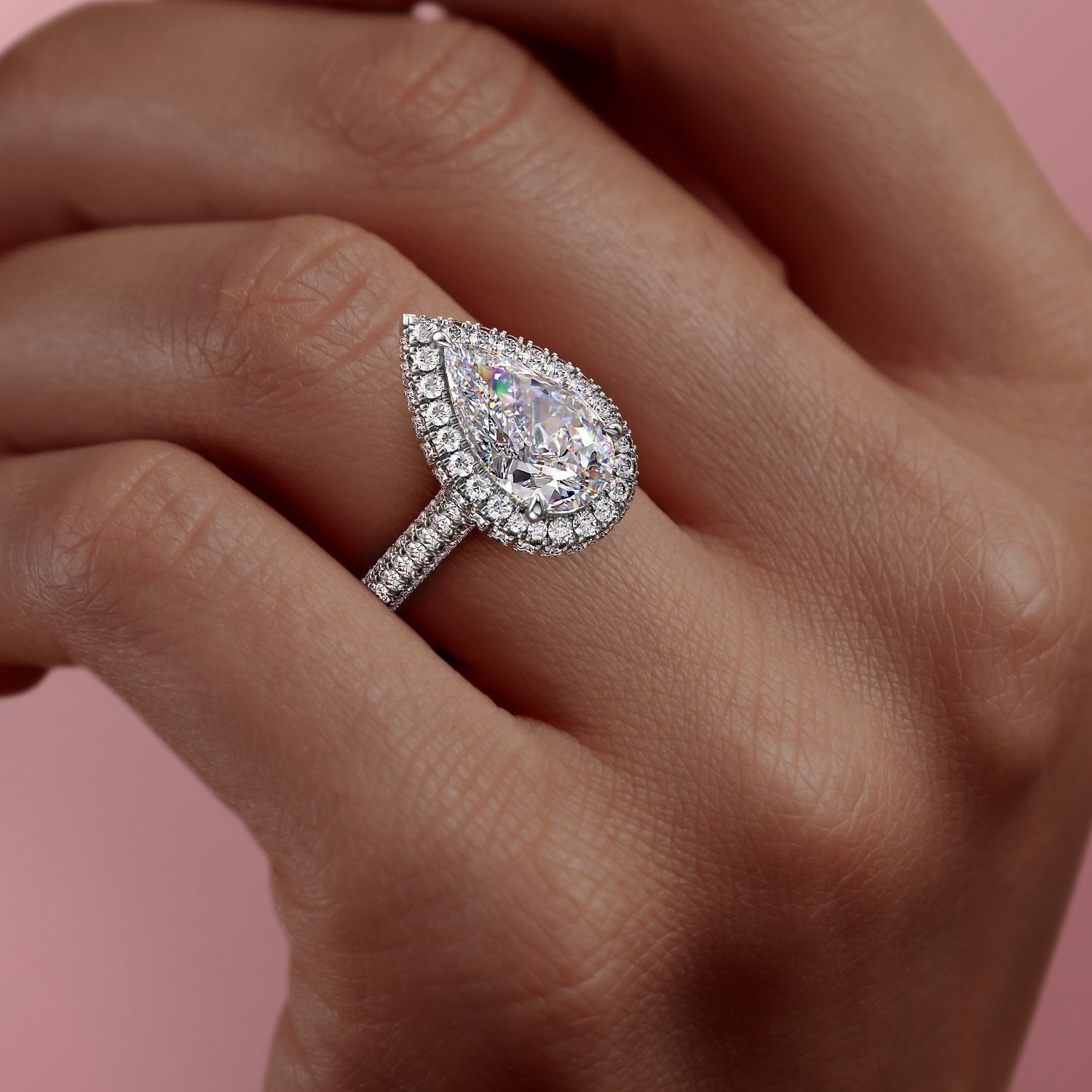 Pear Cut Lab Diamond Full Set