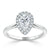 Pear Cut Lab Diamond Halo Engagement Ring