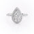 Pear Cut Lab Diamond Ring, Classic Halo Design
