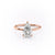 Pear Cut Lab Diamond Ring, Hidden Halo Design in