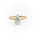 Pear Cut Lab Diamond Ring, Twisted Band With Hidden Halo