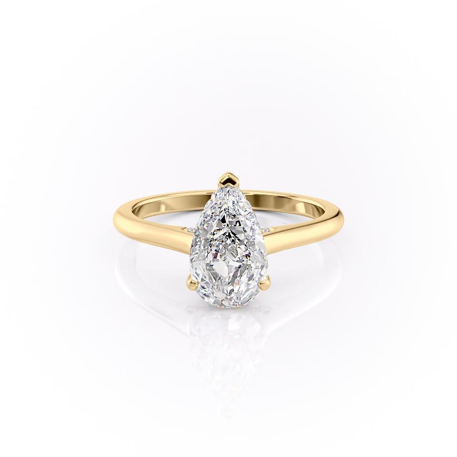 Pear Cut Lab Diamond Ring With Hidden Halo