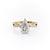 Pear Cut Lab Diamond Ring With Twisted Stone Set Shoulders