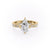 Pear Cut Lab Diamond Stone Set Shoulders With Milgrain Edge