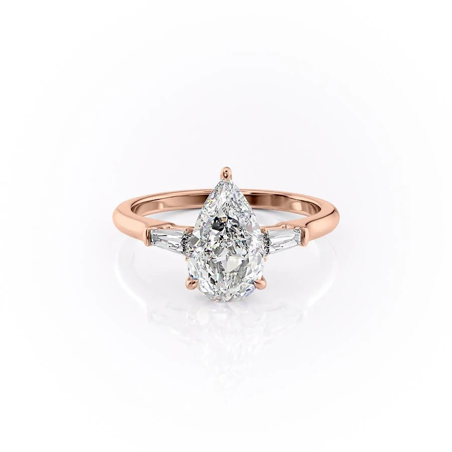Pear Cut Lab Diamond, Traditional Classic Design