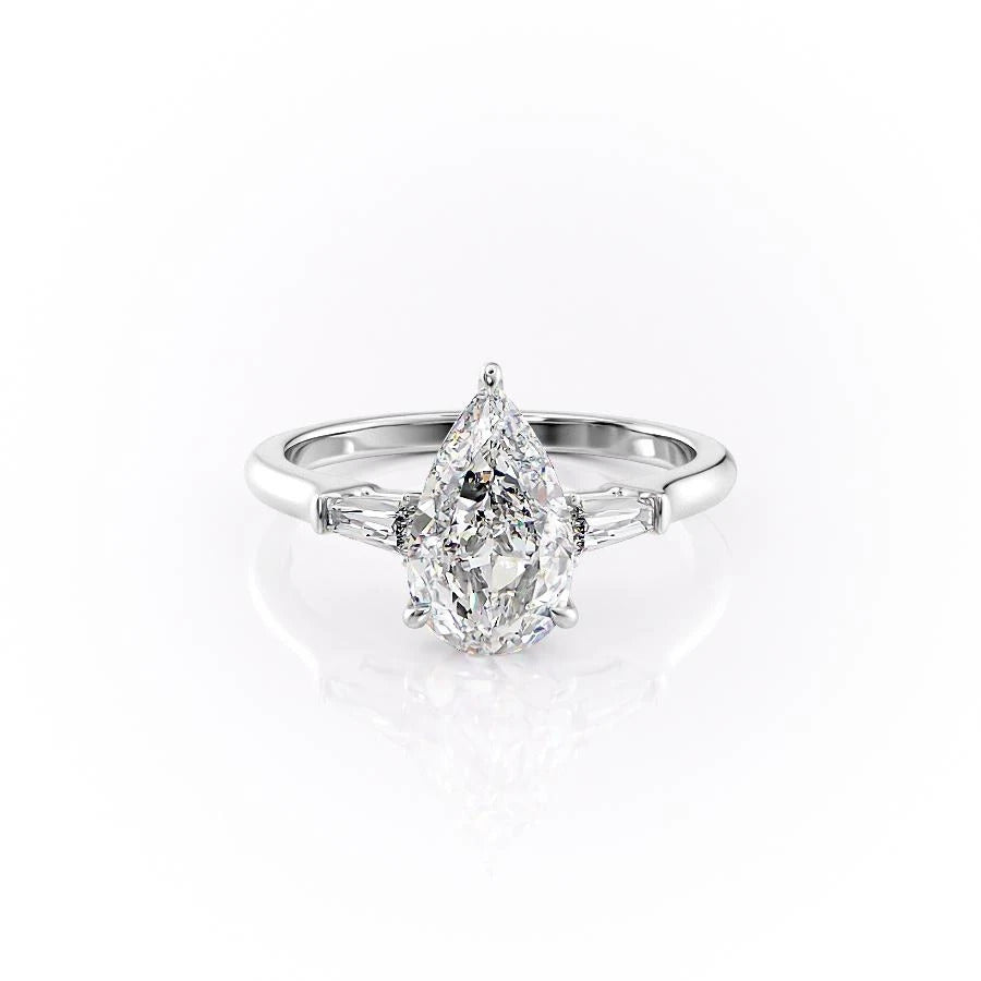 Pear Cut Lab Diamond, Traditional Classic Design