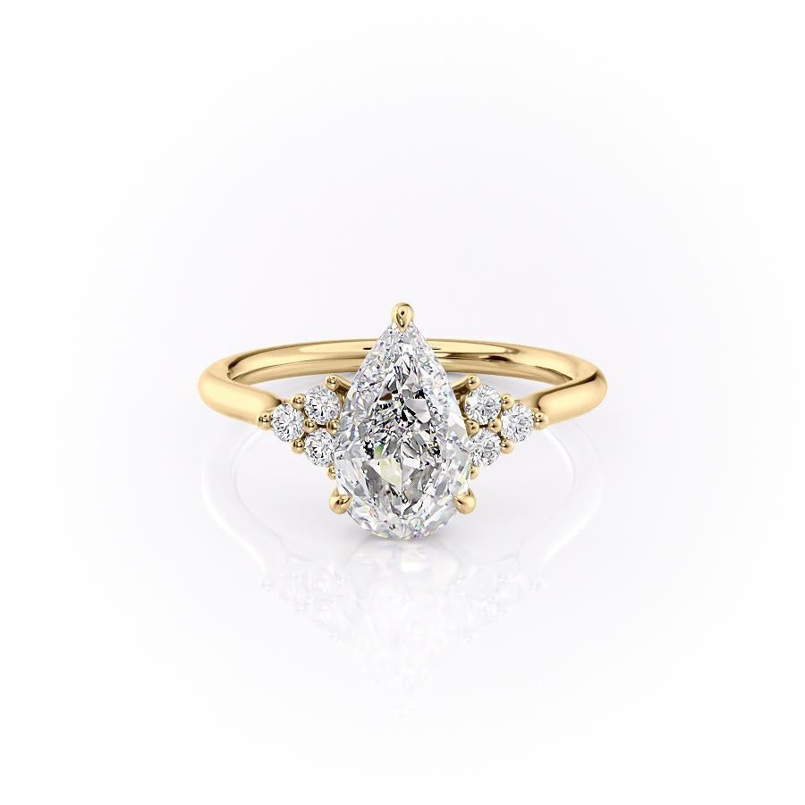 Pear Cut Lab Diamond With Side Stones