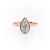 Pear Cut Rubover Lab Diamond With Hidden Halo
