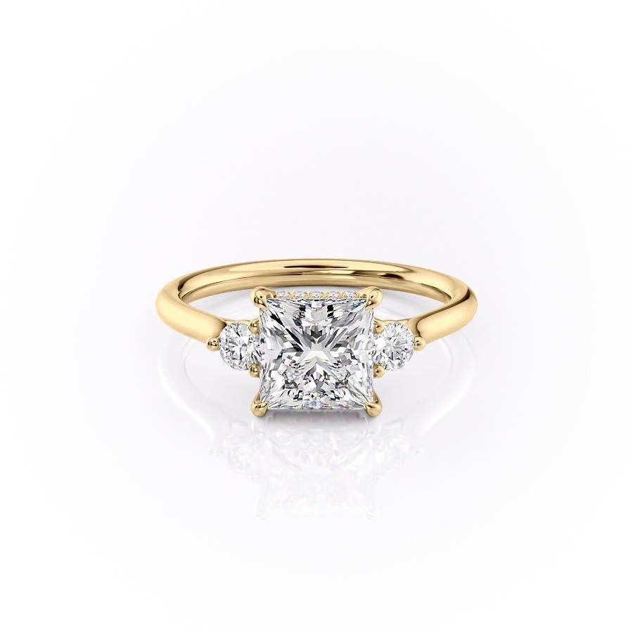 Princess Cut Lab Diamond 3 Stone Ring