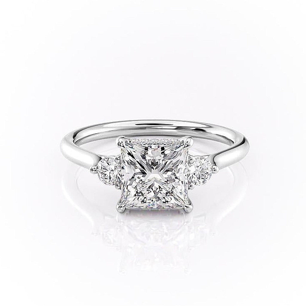 Princess Cut Lab Diamond 3 Stone Ring