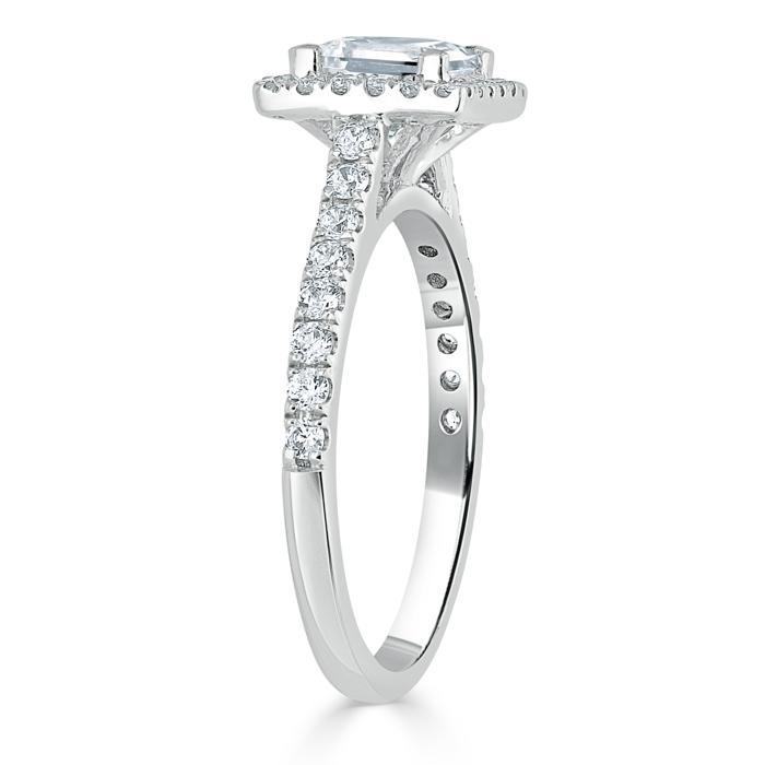 Princess Cut Lab Diamond Engagement Ring, Classic Halo