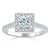 Princess Cut Lab Diamond Engagement Ring, Classic Halo