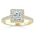 Princess Cut Lab Diamond Engagement Ring, Classic Halo