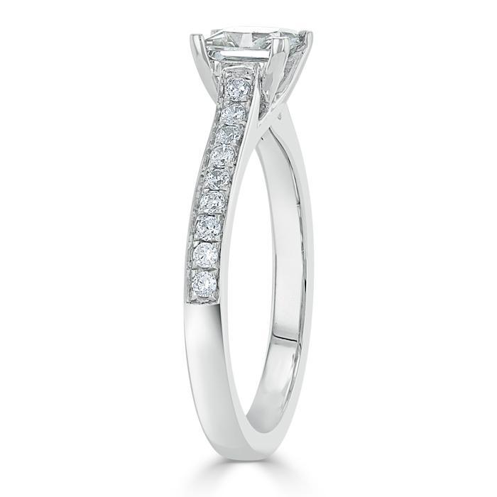 Princess Cut Lab Diamond Engagement Ring, Classic Style