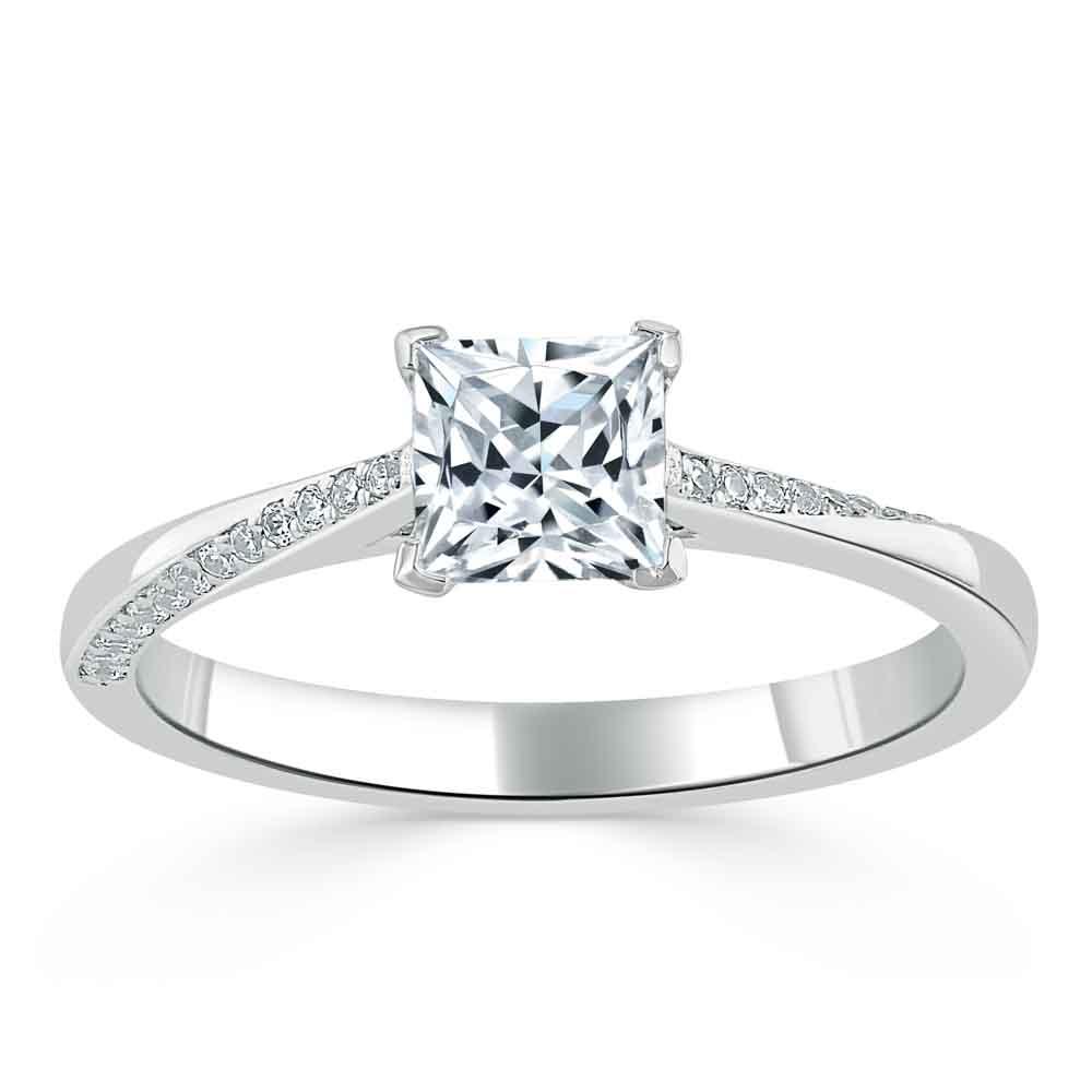 Princess Cut Lab Diamond Engagement Ring, Classic Style