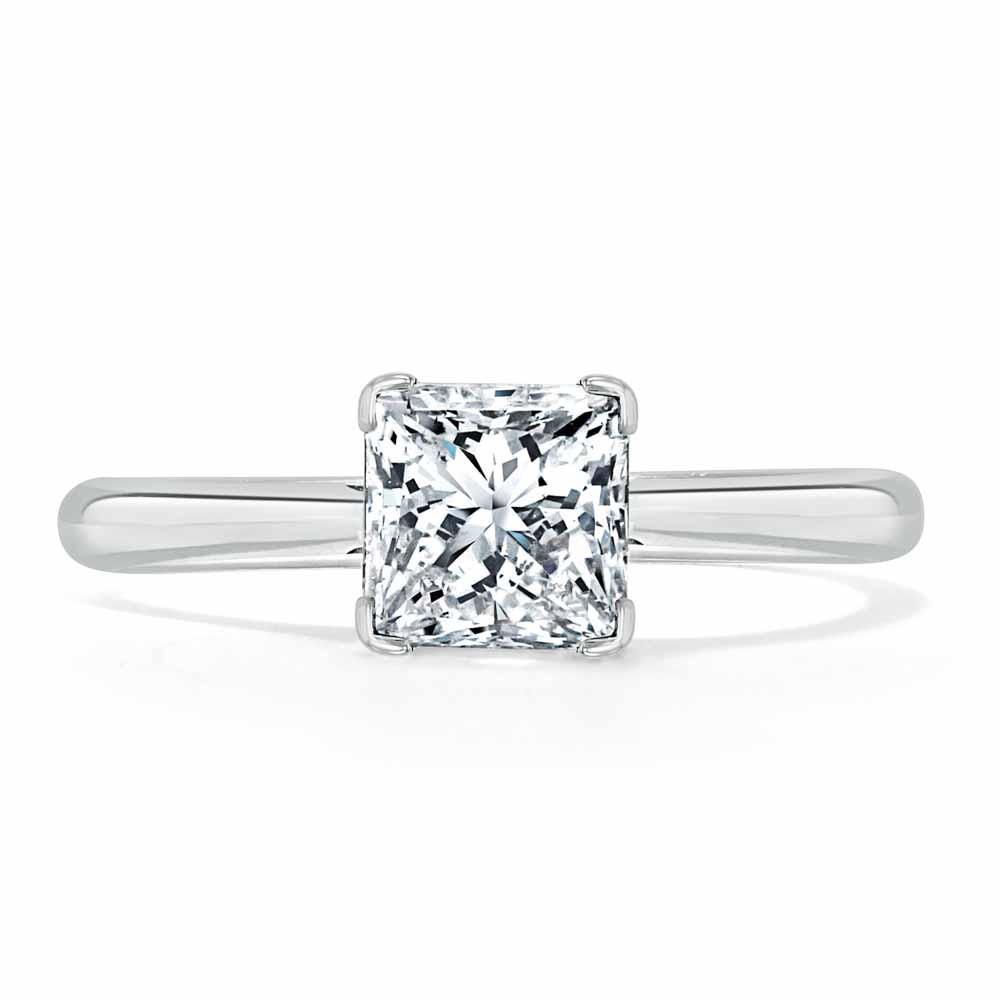 Princess Cut Lab Diamond Engagement Ring, Classic Style