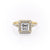 Princess Cut Lab Diamond Engagement Ring, Halo With Split Shank