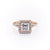 Princess Cut Lab Diamond Engagement Ring, Halo With Split Shank