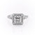Princess Cut Lab Diamond Engagement Ring, Halo With Split Shank