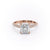 Princess Cut Lab Diamond Engagement Ring, Pave Set Shoulders