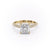 Princess Cut Lab Diamond Engagement Ring, Pave Set Shoulders