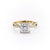 Princess Cut Lab Diamond Engagement Ring, Twisted Stone Set Shoulders
