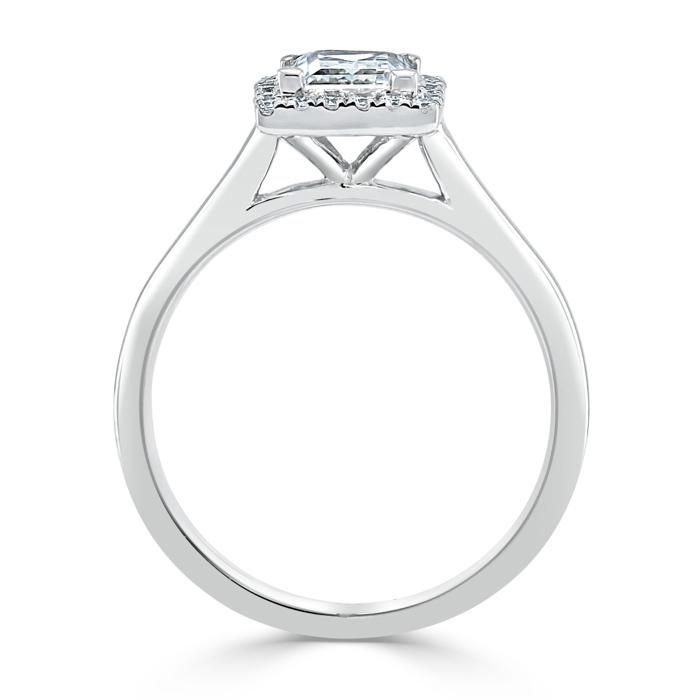 Princess Cut Lab Diamond Halo Engagement Ring