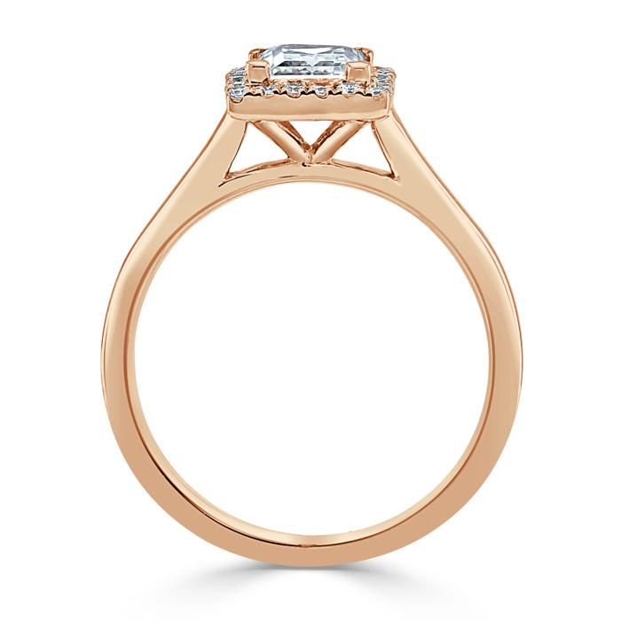 Princess Cut Lab Diamond Halo Engagement Ring