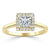 Princess Cut Lab Diamond Halo Engagement Ring