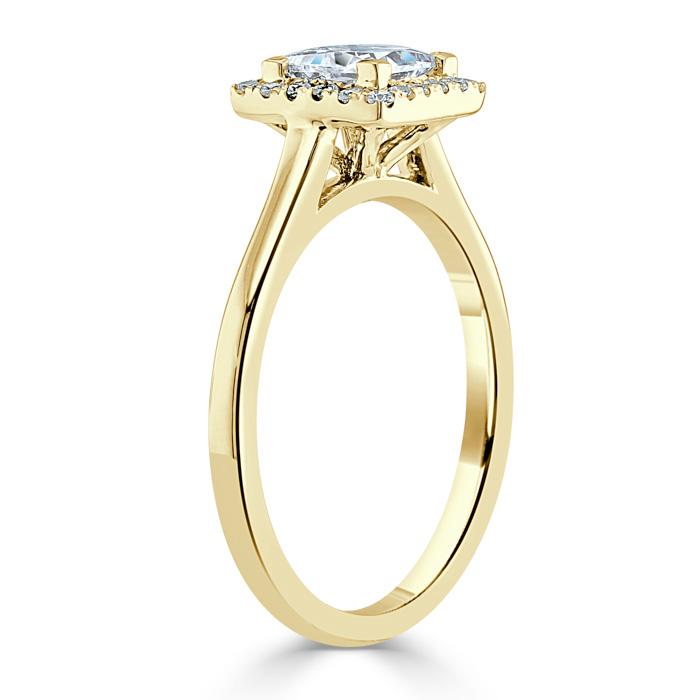 Princess Cut Lab Diamond Halo Engagement Ring