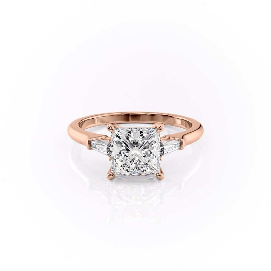 Princess Cut Lab Diamond, Traditional Classic Design