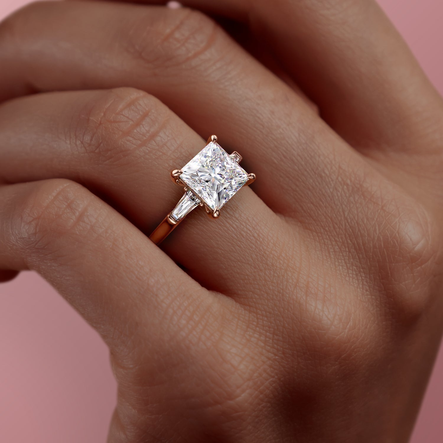 Princess Cut Lab Diamond, Traditional Classic Design